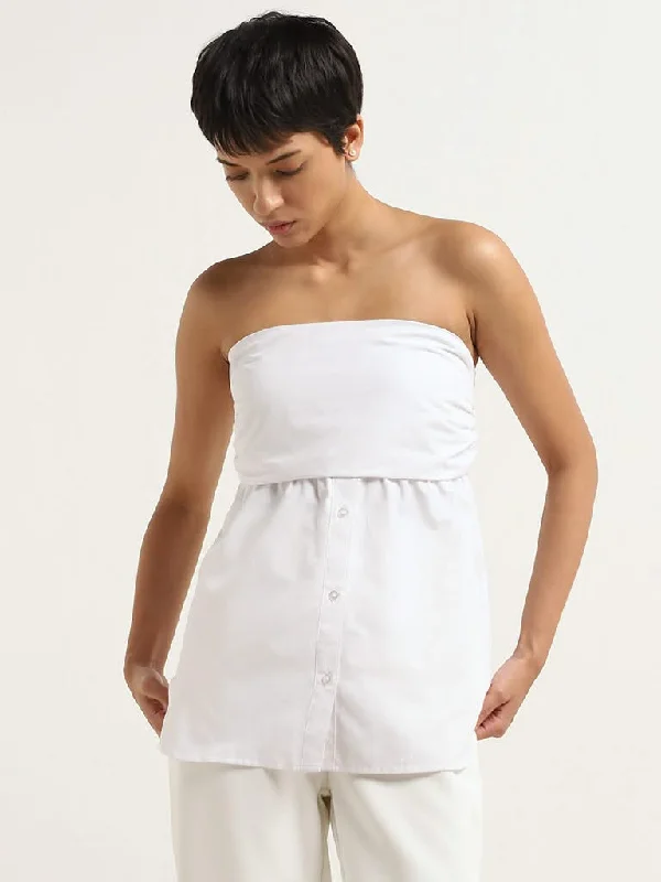 Wardrobe White Cotton Tube Top